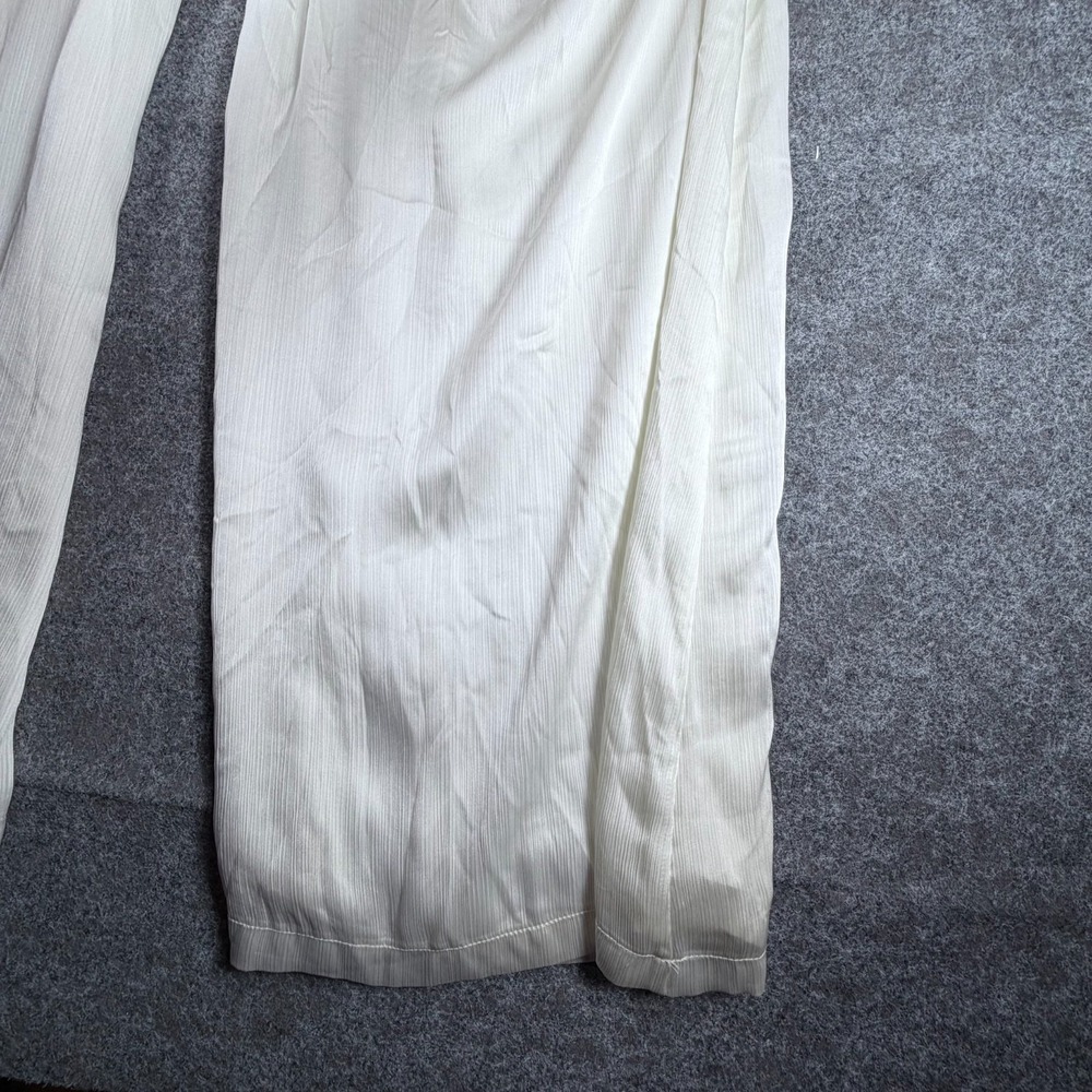 NWT CeCe Plisse Jumpsuit Womens XL White V-Neck Comfort Smocked-Waist Sleeveless - Picture 15 of 16